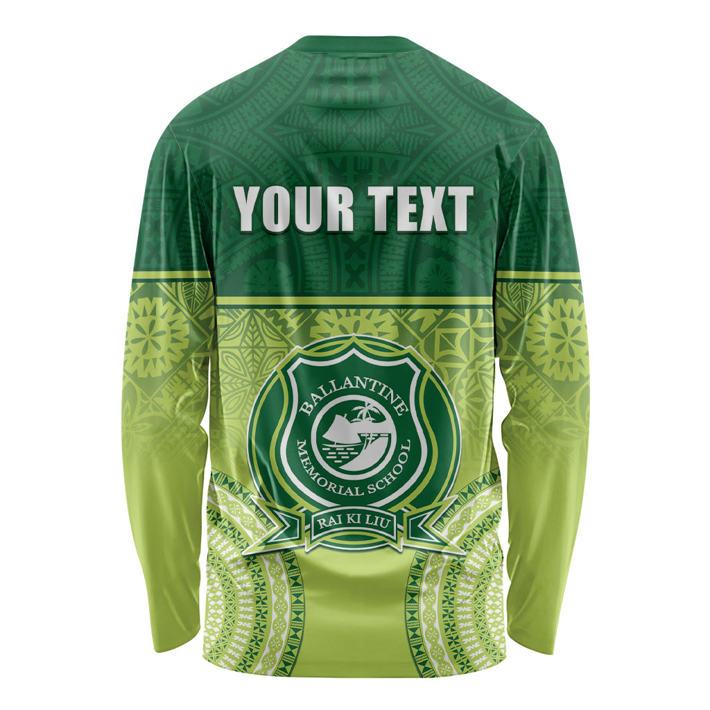 Personalised Ballantine Memorial School Long Sleeve Shirt With Fijian Tapa Pattern