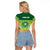 Personalised Ballantine Memorial School Raglan Cropped T Shirt With Fijian Tapa Pattern