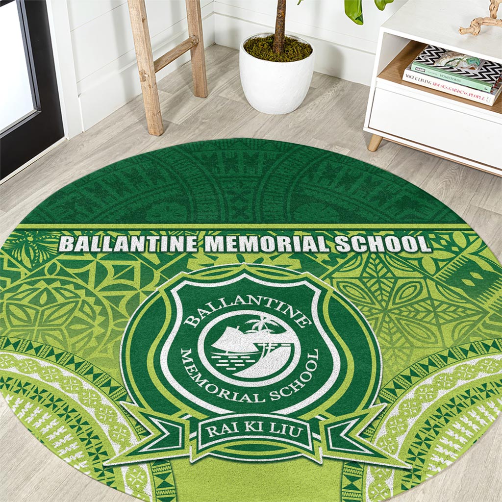 Ballantine Memorial School Round Carpet With Fijian Tapa Pattern