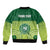 Personalised Ballantine Memorial School Sleeve Zip Bomber Jacket With Fijian Tapa Pattern