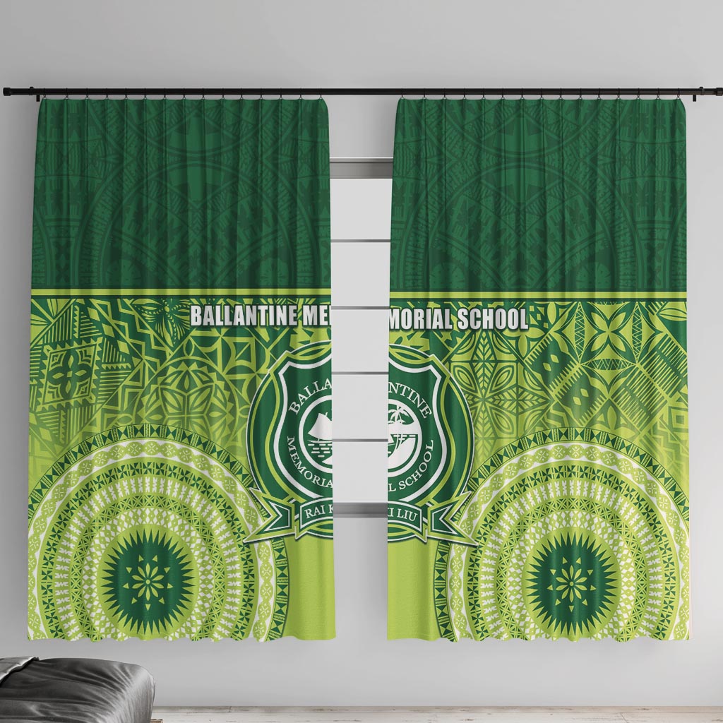 Ballantine Memorial School Window Curtain With Fijian Tapa Pattern