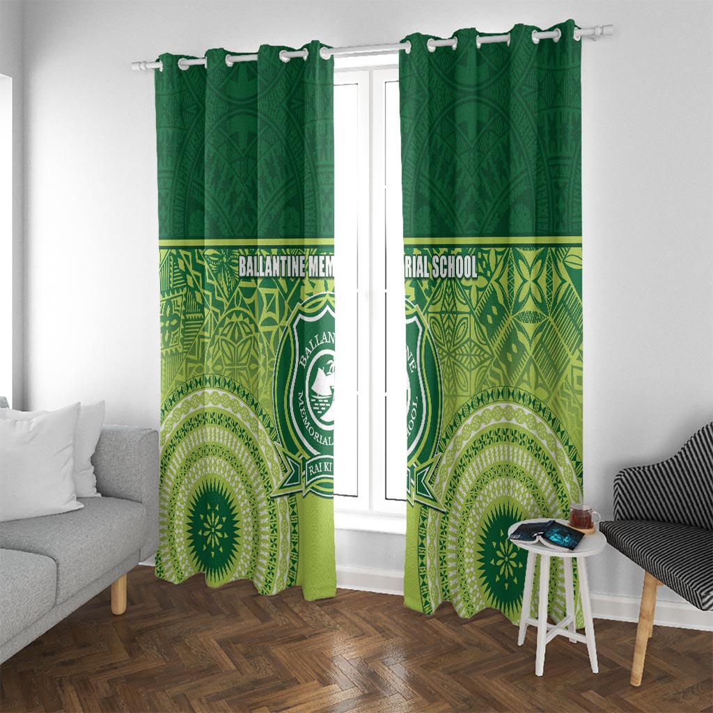 Ballantine Memorial School Window Curtain With Fijian Tapa Pattern