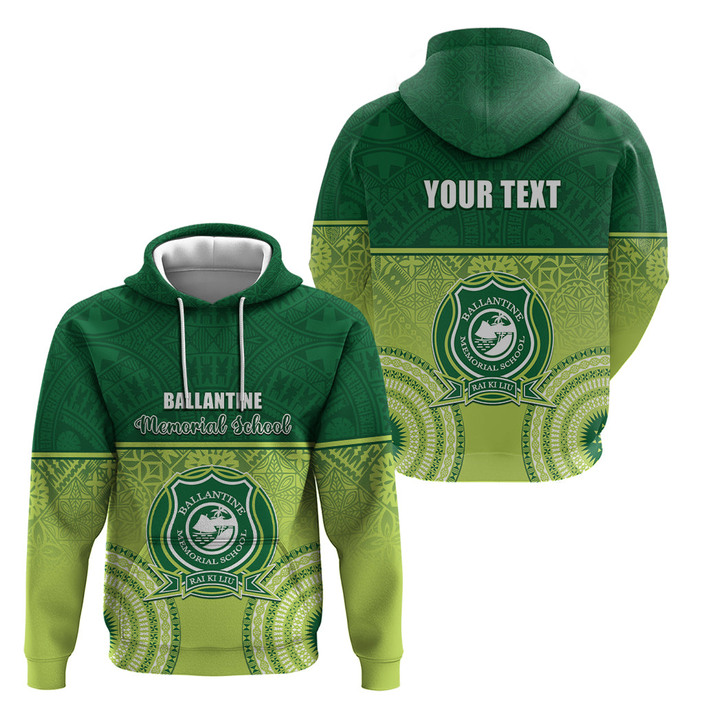 Personalised Ballantine Memorial School Zip Hoodie With Fijian Tapa Pattern