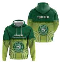 Personalised Ballantine Memorial School Zip Hoodie With Fijian Tapa Pattern