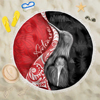 New Zealand Aotearoa Beach Blanket Kiwi Fern Maori Pattern Red Version LT05 One Size 150cm Red - Polynesian Pride