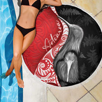 New Zealand Aotearoa Beach Blanket Kiwi Fern Maori Pattern Red Version LT05 - Polynesian Pride