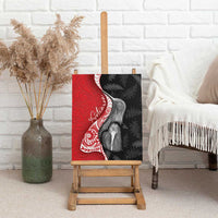 New Zealand Aotearoa Canvas Wall Art Kiwi Fern Maori Pattern Red Version LT05 - Polynesian Pride