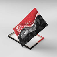 New Zealand Aotearoa Canvas Wall Art Kiwi Fern Maori Pattern Red Version LT05 With Frame Red - Polynesian Pride