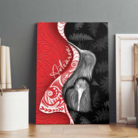 New Zealand Aotearoa Canvas Wall Art Kiwi Fern Maori Pattern Red Version LT05 - Polynesian Pride