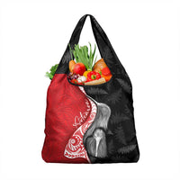 New Zealand Aotearoa Grocery Bag Kiwi Fern Maori Pattern Red Version LT05 1-pack One Size Red - Polynesian Pride