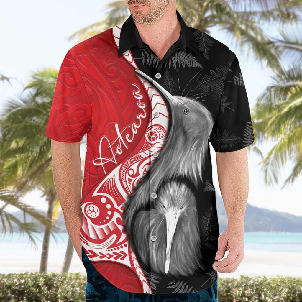 New Zealand Aotearoa Hawaiian Shirt Kiwi Fern Maori Pattern Red Version LT05 - Polynesian Pride