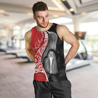New Zealand Aotearoa Men Tank Top Kiwi Fern Maori Pattern Red Version LT05 Red - Polynesian Pride