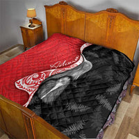 New Zealand Aotearoa Quilt Kiwi Fern Maori Pattern Red Version