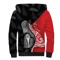 New Zealand Aotearoa Sherpa Hoodie Kiwi Fern Maori Pattern Red Version LT05 - Polynesian Pride