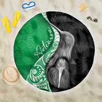 New Zealand Aotearoa Beach Blanket Kiwi Fern Maori Pattern Green Version LT05 One Size 150cm Green - Polynesian Pride