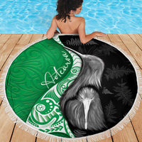New Zealand Aotearoa Beach Blanket Kiwi Fern Maori Pattern Green Version LT05 - Polynesian Pride
