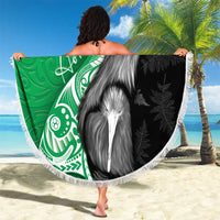 New Zealand Aotearoa Beach Blanket Kiwi Fern Maori Pattern Green Version LT05 - Polynesian Pride