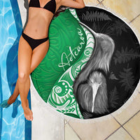 New Zealand Aotearoa Beach Blanket Kiwi Fern Maori Pattern Green Version LT05 - Polynesian Pride