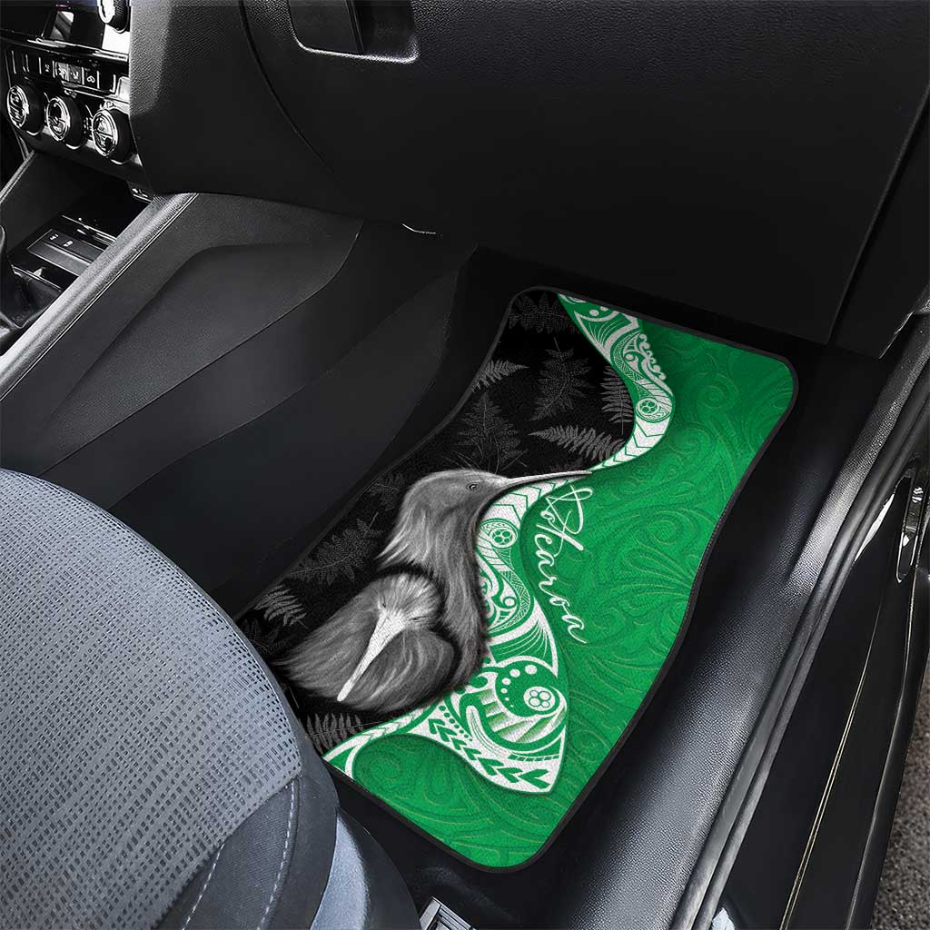 New Zealand Aotearoa Car Mats Kiwi Fern Maori Pattern Green Version LT05 - Polynesian Pride