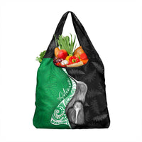 New Zealand Aotearoa Grocery Bag Kiwi Fern Maori Pattern Green Version LT05 1-pack One Size Green - Polynesian Pride