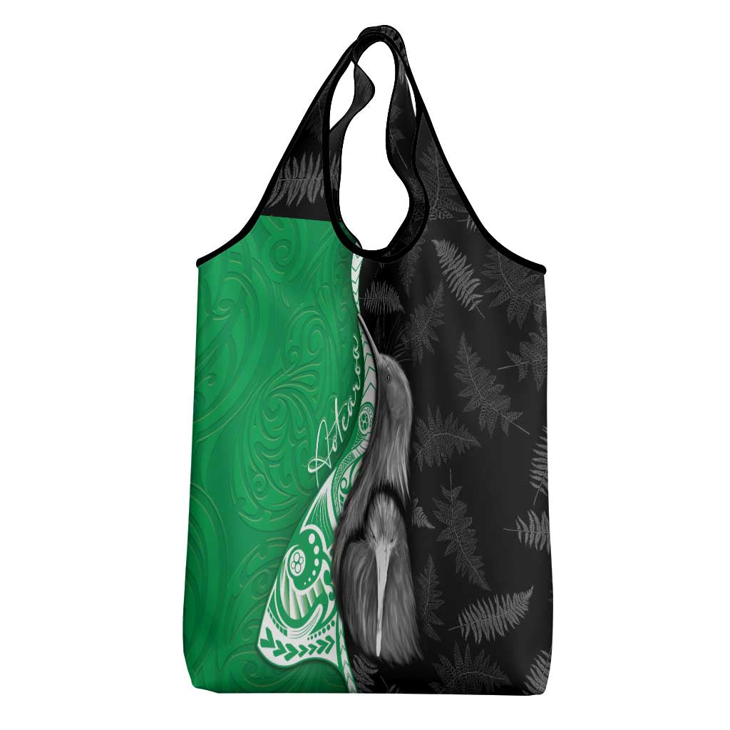 New Zealand Aotearoa Grocery Bag Kiwi Fern Maori Pattern Green Version LT05 - Polynesian Pride