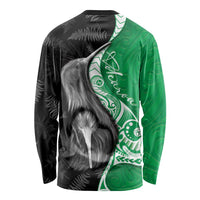 New Zealand Aotearoa Long Sleeve Shirt Kiwi Fern Maori Pattern Green Version LT05 - Polynesian Pride