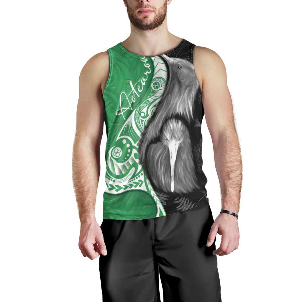 New Zealand Aotearoa Men Tank Top Kiwi Fern Maori Pattern Green Version LT05 - Polynesian Pride