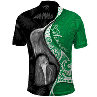 New Zealand Aotearoa Polo Shirt Kiwi Fern Maori Pattern Green Version