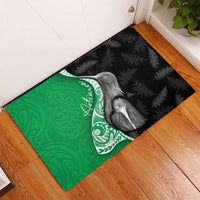 New Zealand Aotearoa Rubber Doormat Kiwi Fern Maori Pattern Green Version LT05 - Polynesian Pride