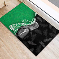 New Zealand Aotearoa Rubber Doormat Kiwi Fern Maori Pattern Green Version LT05 - Polynesian Pride