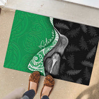 New Zealand Aotearoa Rubber Doormat Kiwi Fern Maori Pattern Green Version LT05 - Polynesian Pride