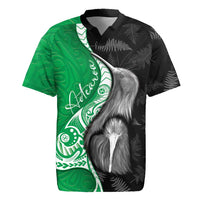 New Zealand Aotearoa Rugby Jersey Kiwi Fern Maori Pattern Green Version