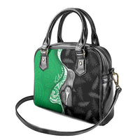 New Zealand Aotearoa Shoulder Handbag Kiwi Fern Maori Pattern Green Version