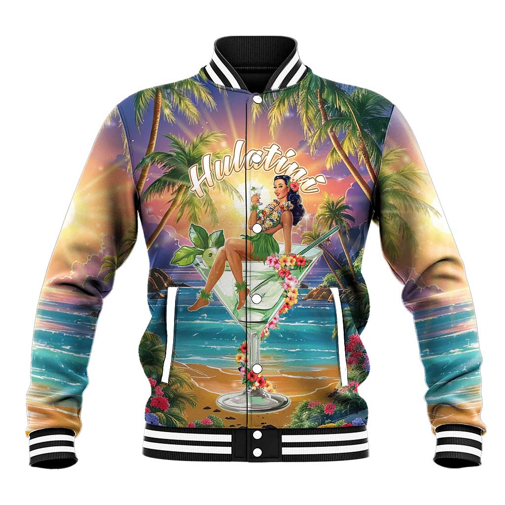 Aloha Hawaii Baseball Jacket Hula Martini Tropical Vibes LT05 Unisex Colorful - Polynesian Pride