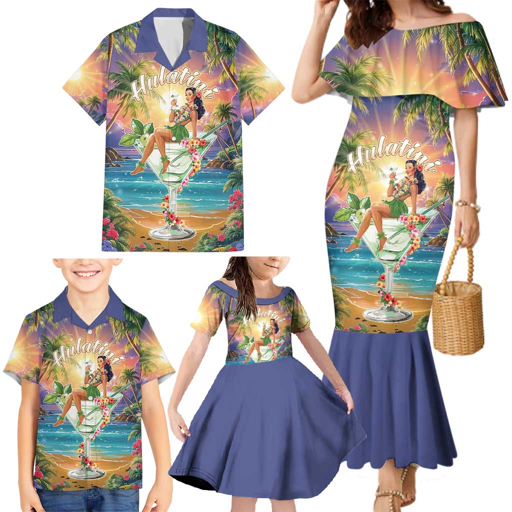 Aloha Hawaii Family Matching Mermaid Dress and Hawaiian Shirt Hula Martini Tropical Vibes LT05 - Polynesian Pride
