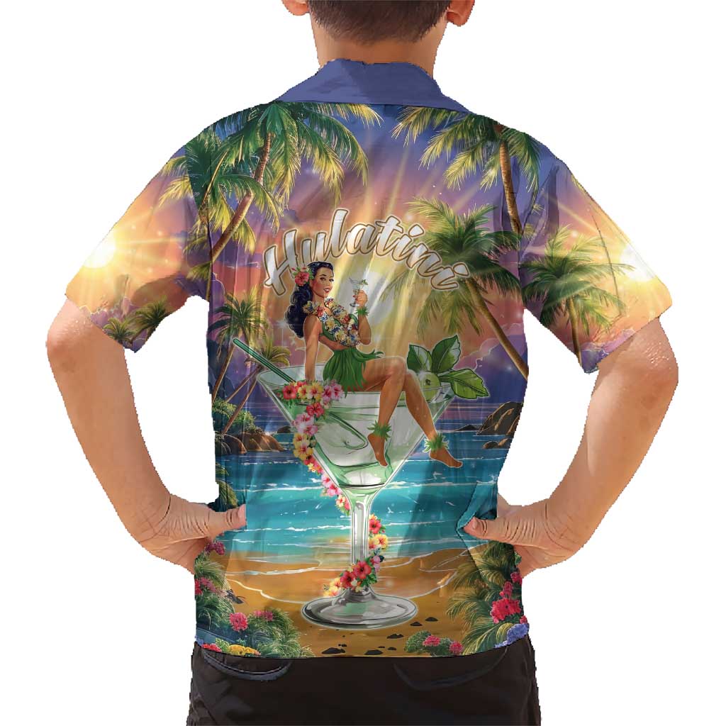 Aloha Hawaii Family Matching Short Sleeve Bodycon Dress and Hawaiian Shirt Hula Martini Tropical Vibes - Polynesian Pride