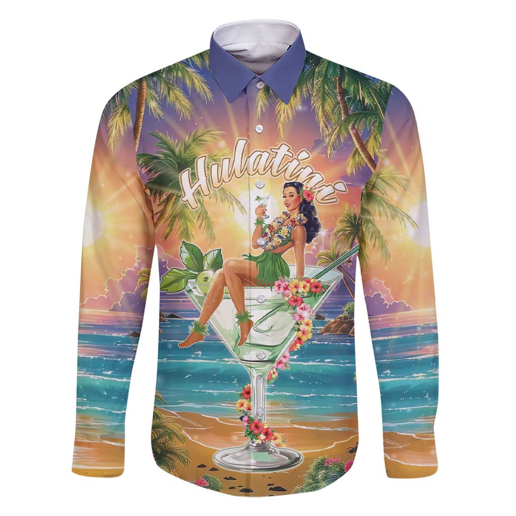 Aloha Hawaii Family Matching Short Sleeve Bodycon Dress and Hawaiian Shirt Hula Martini Tropical Vibes - Polynesian Pride