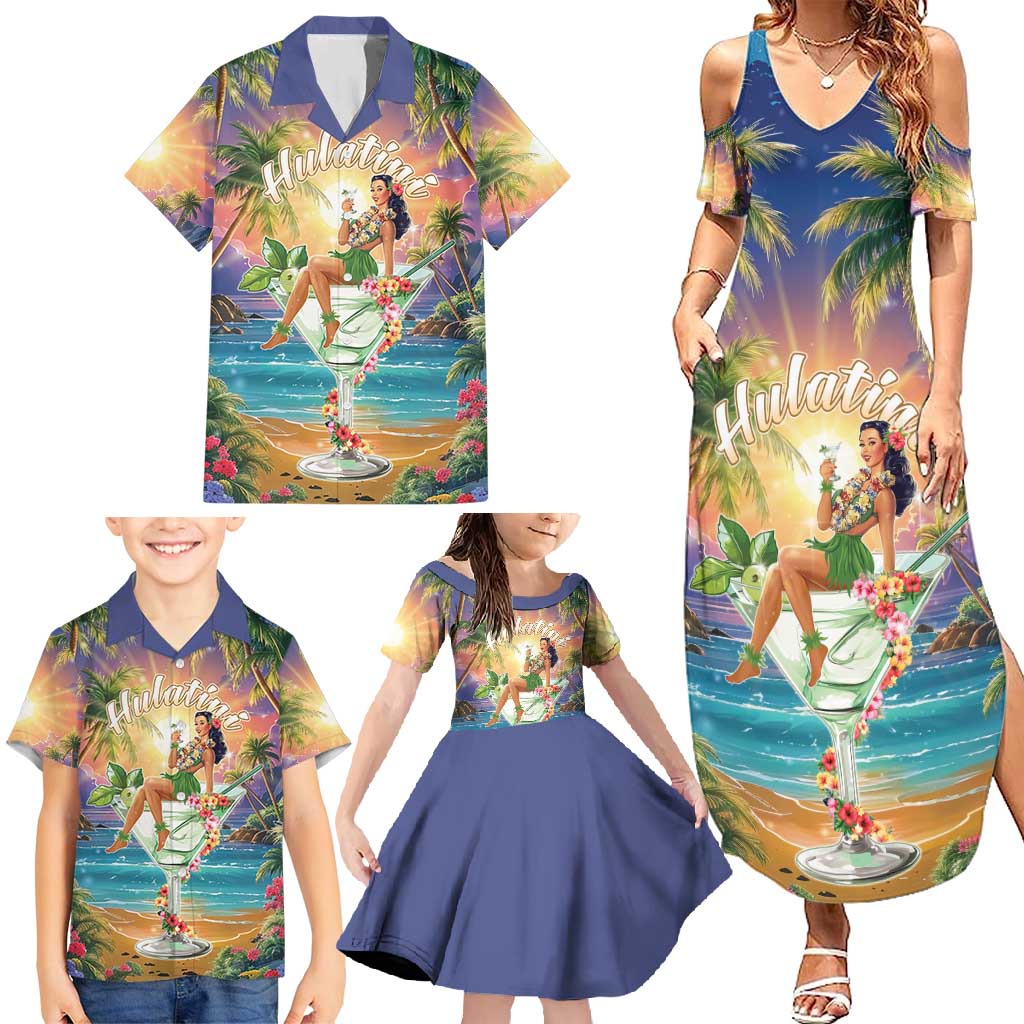 Aloha Hawaii Family Matching Summer Maxi Dress and Hawaiian Shirt Hula Martini Tropical Vibes LT05 - Polynesian Pride