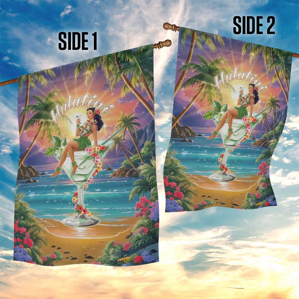 Aloha Hawaii Garden Flag Hula Martini Tropical Vibes - Polynesian Pride
