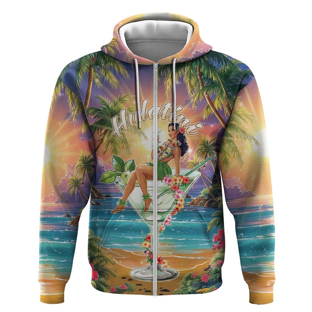 Aloha Hawaii Hoodie Hula Martini Tropical Vibes - Polynesian Pride