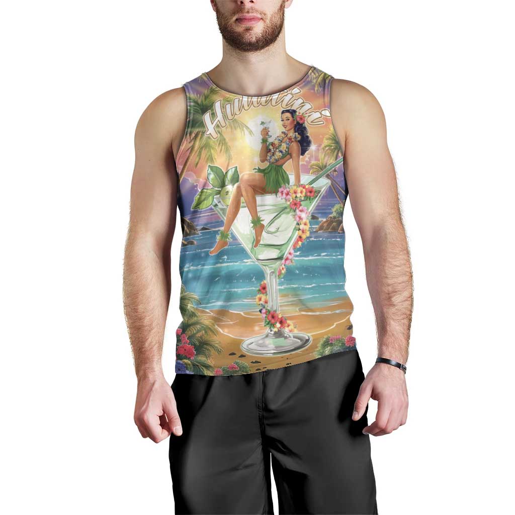 Aloha Hawaii Men Tank Top Hula Martini Tropical Vibes LT05 - Polynesian Pride
