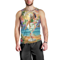 Aloha Hawaii Men Tank Top Hula Martini Tropical Vibes LT05 - Polynesian Pride