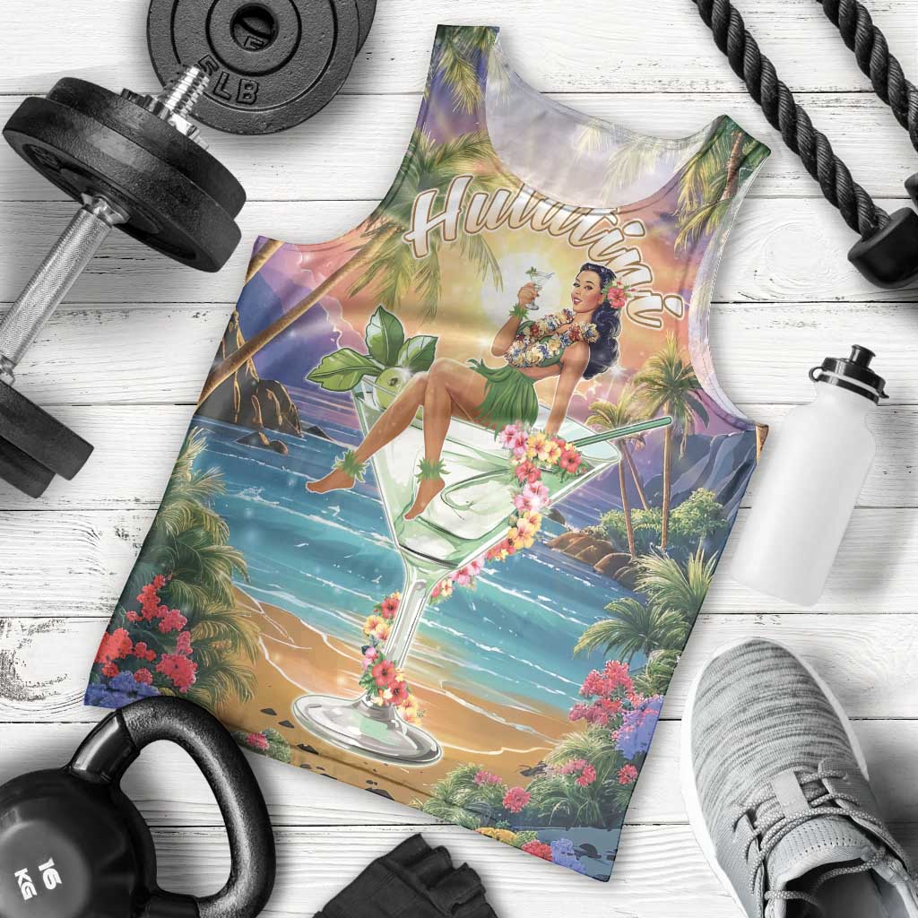 Aloha Hawaii Men Tank Top Hula Martini Tropical Vibes LT05 - Polynesian Pride
