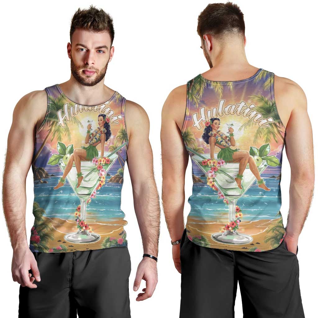 Aloha Hawaii Men Tank Top Hula Martini Tropical Vibes LT05 - Polynesian Pride