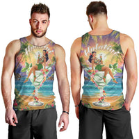 Aloha Hawaii Men Tank Top Hula Martini Tropical Vibes LT05 - Polynesian Pride