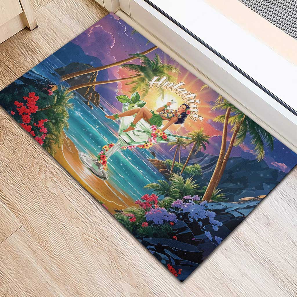 Aloha Hawaii Rubber Doormat Hula Martini Tropical Vibes LT05 - Polynesian Pride