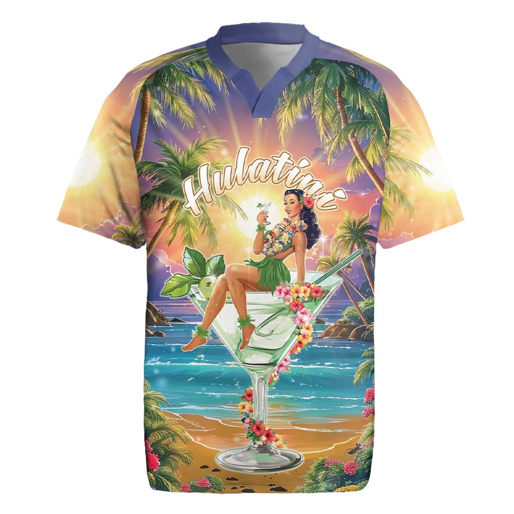 Aloha Hawaii Rugby Jersey Hula Martini Tropical Vibes LT05 Colorful - Polynesian Pride