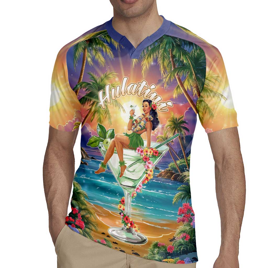 Aloha Hawaii Rugby Jersey Hula Martini Tropical Vibes LT05 - Polynesian Pride
