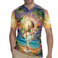 Aloha Hawaii Rugby Jersey Hula Martini Tropical Vibes LT05 - Polynesian Pride
