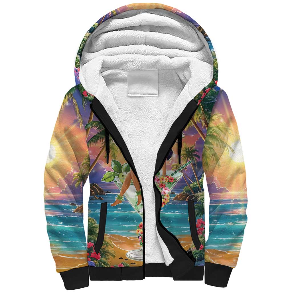 Aloha Hawaii Sherpa Hoodie Hula Martini Tropical Vibes LT05 Unisex Colorful - Polynesian Pride